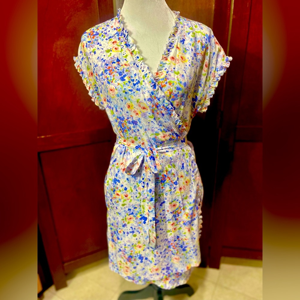 Vintage Oscar de le Renta “Pink Label” Lingerie Wrap Around Robe Size M